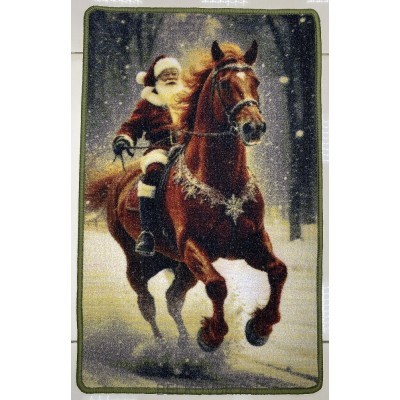 коврик принт 50х80 Дед мороз на коне 3504-a2-51